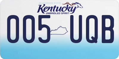 KY license plate 005UQB