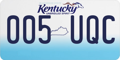 KY license plate 005UQC