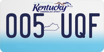 KY license plate 005UQF
