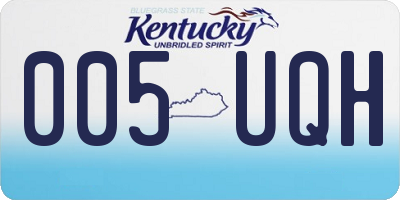 KY license plate 005UQH
