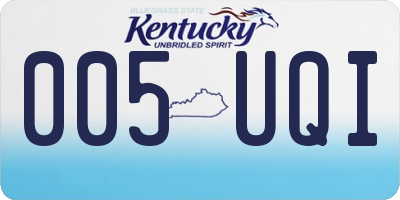 KY license plate 005UQI
