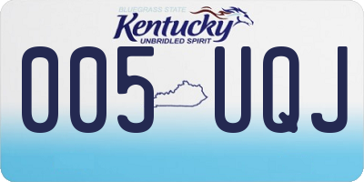 KY license plate 005UQJ