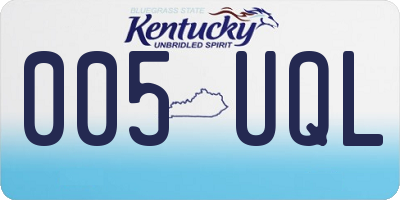 KY license plate 005UQL