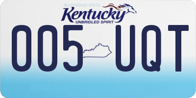 KY license plate 005UQT