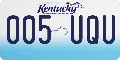KY license plate 005UQU