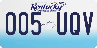 KY license plate 005UQV