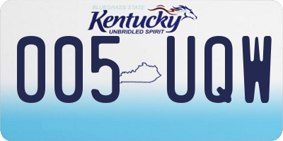 KY license plate 005UQW