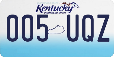 KY license plate 005UQZ
