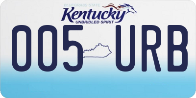 KY license plate 005URB