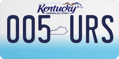 KY license plate 005URS