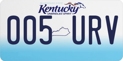 KY license plate 005URV