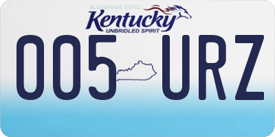 KY license plate 005URZ