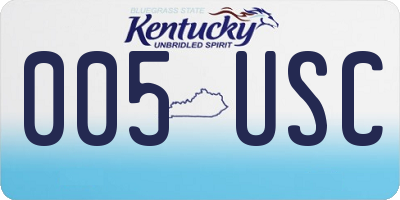 KY license plate 005USC