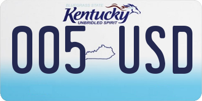 KY license plate 005USD