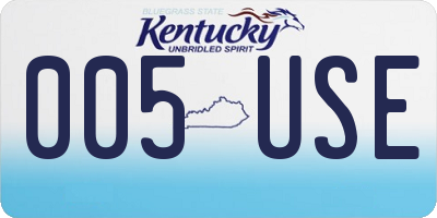 KY license plate 005USE