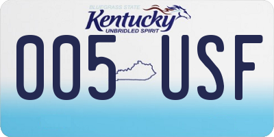KY license plate 005USF