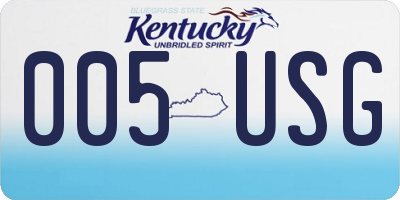 KY license plate 005USG