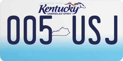 KY license plate 005USJ