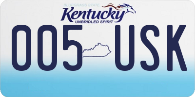 KY license plate 005USK
