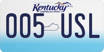 KY license plate 005USL