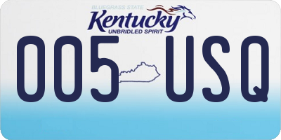 KY license plate 005USQ