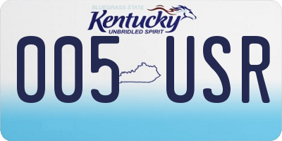 KY license plate 005USR