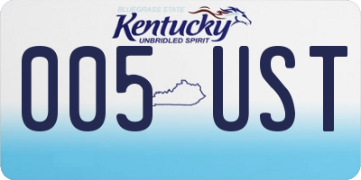KY license plate 005UST