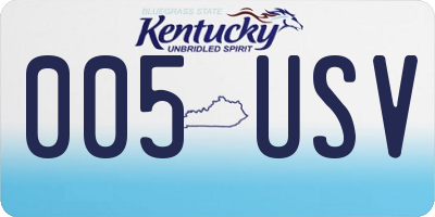 KY license plate 005USV
