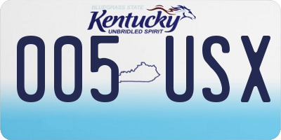 KY license plate 005USX