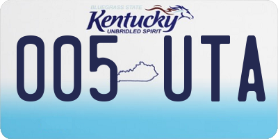 KY license plate 005UTA