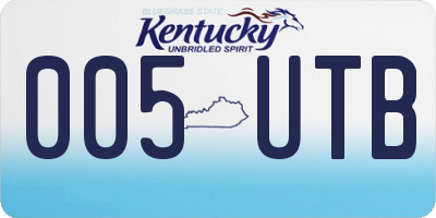 KY license plate 005UTB