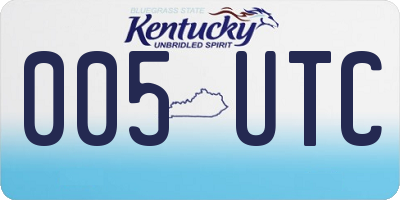 KY license plate 005UTC