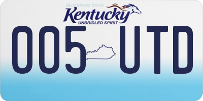 KY license plate 005UTD