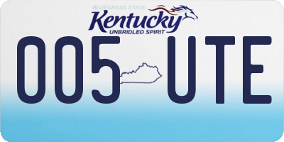 KY license plate 005UTE