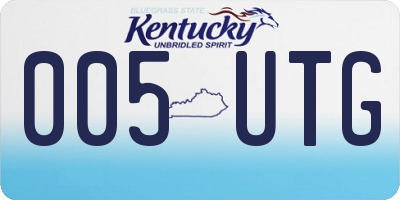 KY license plate 005UTG