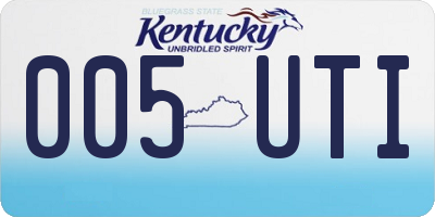 KY license plate 005UTI