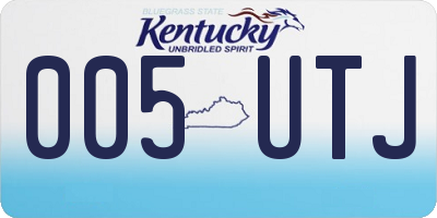 KY license plate 005UTJ