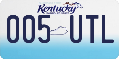 KY license plate 005UTL