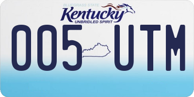 KY license plate 005UTM