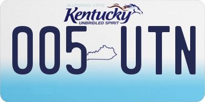 KY license plate 005UTN