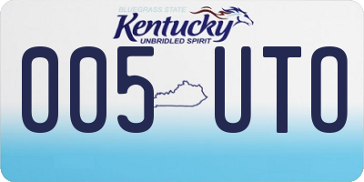 KY license plate 005UTO