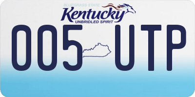 KY license plate 005UTP