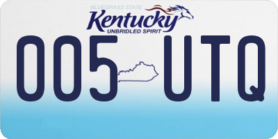 KY license plate 005UTQ