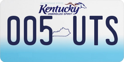 KY license plate 005UTS