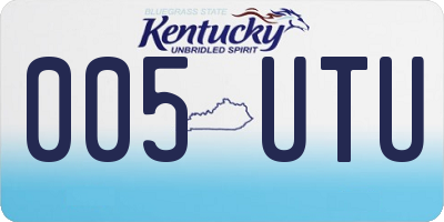 KY license plate 005UTU