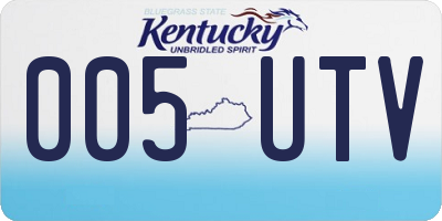 KY license plate 005UTV