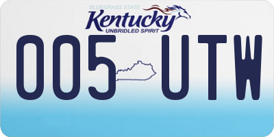 KY license plate 005UTW