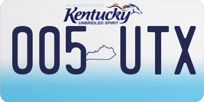 KY license plate 005UTX