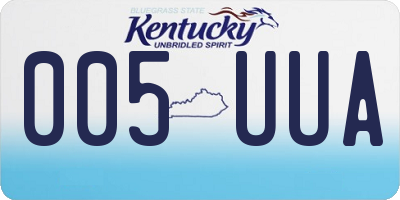KY license plate 005UUA