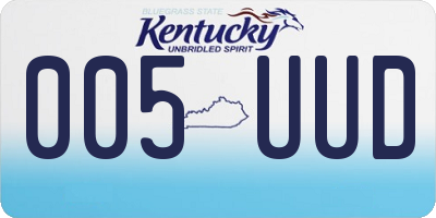 KY license plate 005UUD